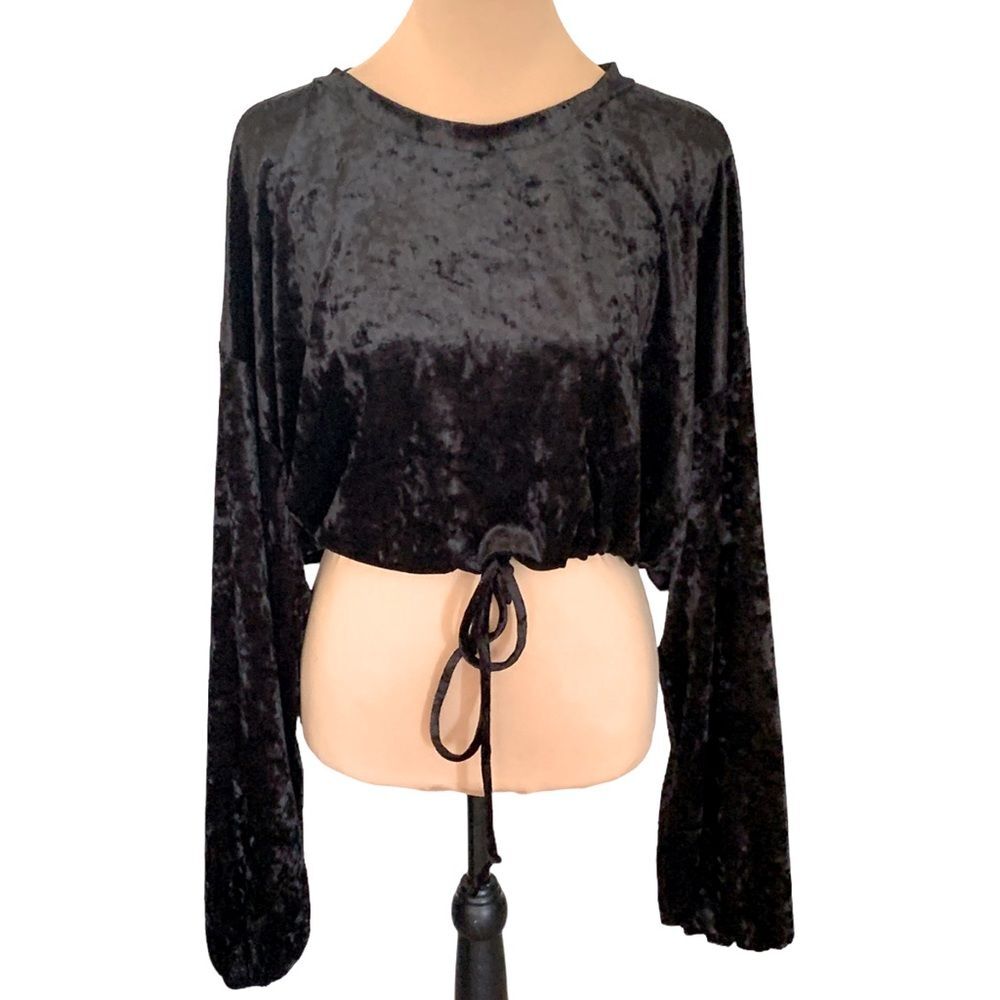 Black Velvet Long Sleeve Tops Size 3X NWT